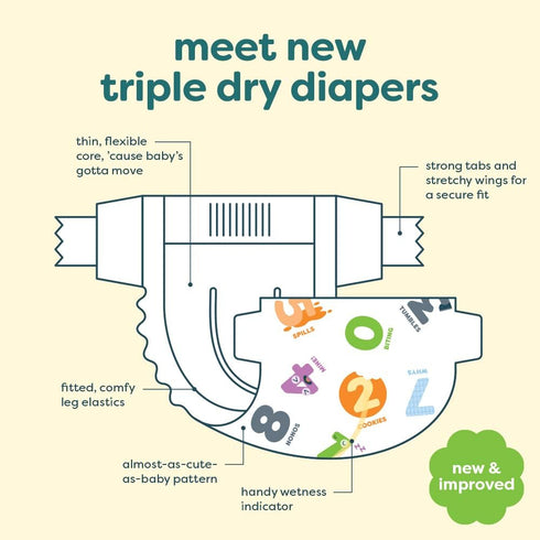 Babyganics Size 4 Diapers, 60 ct, Ultra Absorbent Diapers