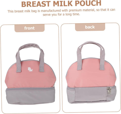ibasenice Portable Breast Milk Storage Bag for Travel Insulated Cooler Pouch Adjustable Strap Milk Organizer