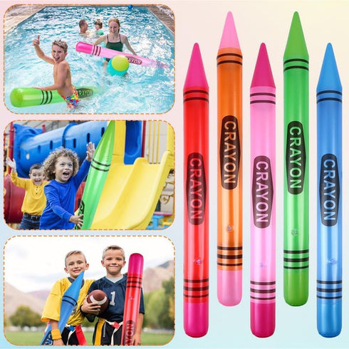 craftshou 20 42" Supplies,5 Pcs Tall Inflatable Crayons Large Blow up Crayons Jumbo Decorations Giant Prop for Birthday
