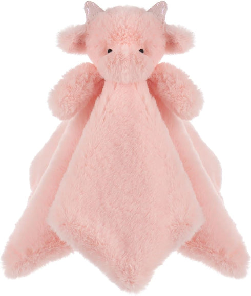 Apricot Lamb Pink Dragon Soft Loveys for Babies, Security Blanket for Baby Boy and Girl, 13.8 Inches for Infants