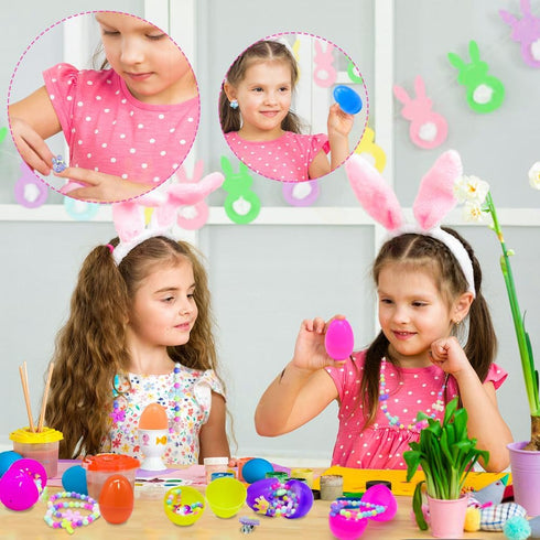 LUKBERA 24Pcs Set Easter Eggs with Jewelry Toys, Different Designs of Bracelets Necklaces Earrings,Suprise Easter Eggs