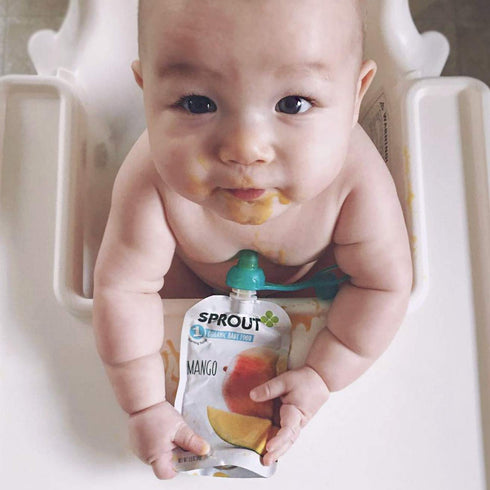 ChooMee SoftSip Food Pouch Tops, 4 Colors + Purple Case to Prevent Spills and Protect Child's Mouth