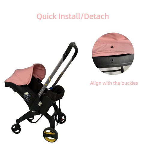 Generic 3-in-1 Set Replacement Canopy Sun Shade, Compatible with Doona Stroller & Car Seat, Accessory with Shoulder