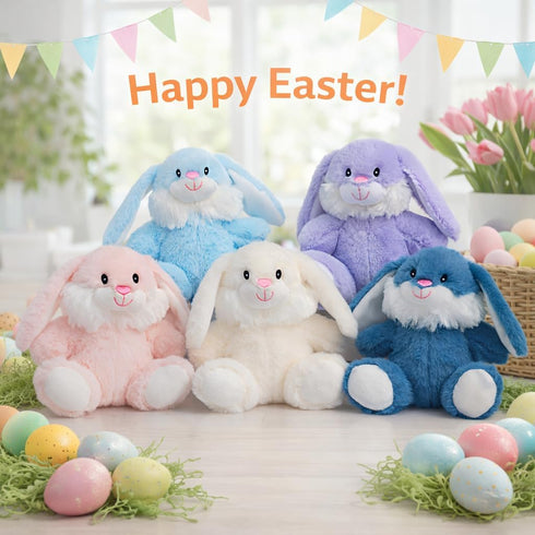 10 inch HollyHOME Easter Bunny Stuffed Animal Stuffed Bunny Plush Soft and Cuddly Stuffed Rabbit Easter Gift for Kids