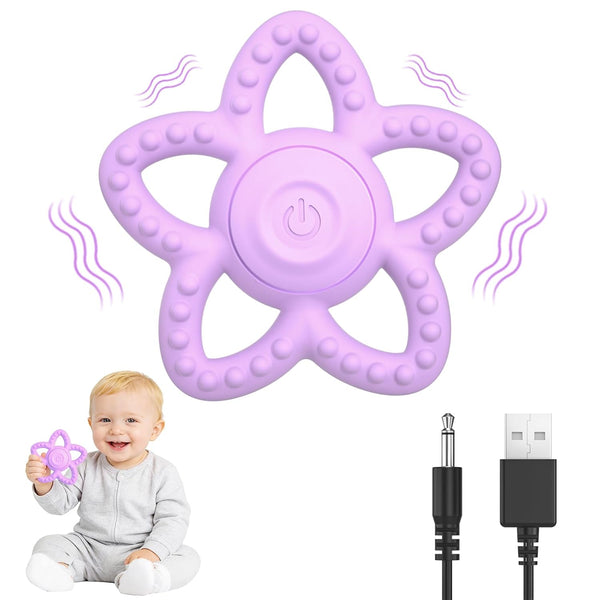 Mukoiber Vibrating Teether for Baby - Dual Use Vibrating Soother for 3-6 Months/6-18