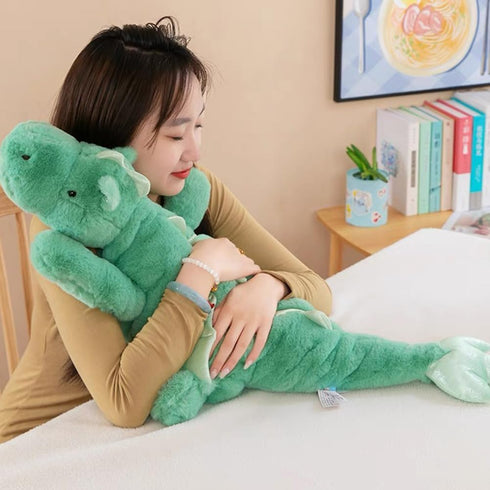 5Lbs 35.4", Weighted Dragon Stuffed Animal Soft and Sturdy Weighted Pillow Plush for Kids and Adults, Medium Green