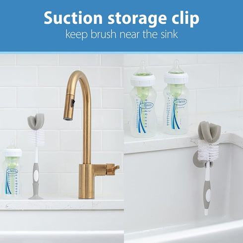 Set, 3-Pack, Dr. Brown's Baby Bottle Drying Tower, Stand-Up Drying Rack with Reusable Sponge Baby Bottle Cleaning Brush