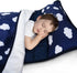 Nap Mat with Pillow and Fleece Blanket for Regalo My Cot, Soft Kids Sleeping Mats for Preschool Daycare, Navy