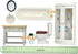 iLAND Dollhouse Furniture and Accessories 1/12 Scale Bathroom Set incl Ceramic Toilet & Bathtub & Wooden Cabinet
