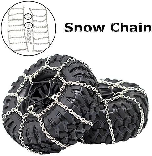2Pcs Metal Snow Anti-Slip Tires Metal Steel Chain For 1/10 RC Rock CrawlerTRX-4 TRX4 Axial SCX10 90046 by Benedict Harry
