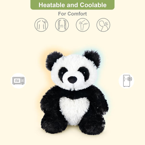 SuzziPals Heatable & Coolable Panda Stuffed Animals, Cute Microwavable Heating Pad Plushies for Soothing