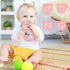 Aolso 3 Silicone Baby Teething Toys, Remote Control Shape Teethers Toys with Teething Tubes and Pacifier Clip, Baby