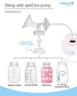 Maymom Baby Bottle Thread Changer for Spectra S1 S2 Pumps, Compatible with Medela Bottles, Includes Duckbills