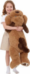 MaoGoLan Giant Dog Plush,31 inches Large Stuffed Animal Dog,Chocolate Brown Fluffy and