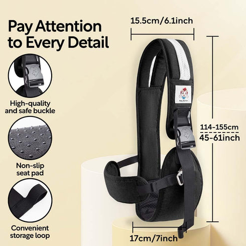 0-36 8-35lbs Baby Sling Carrier with Hip Seat - Breathable & Adjustable, Anti-Slip Design for Infants Months, ASTM