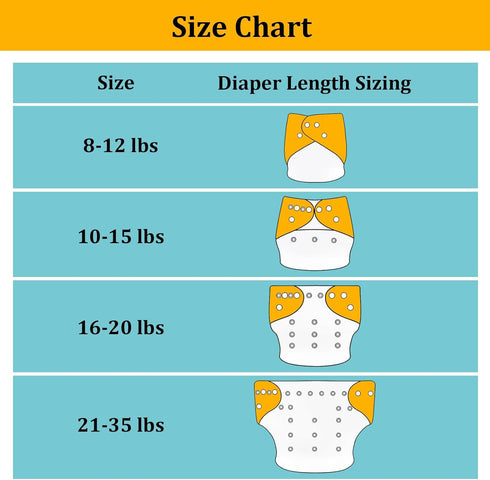 8-35lbs, babygoal Reusable Cloth Diaper with Insert for Baby Boys and Girls Adjustable and Washable Nappy