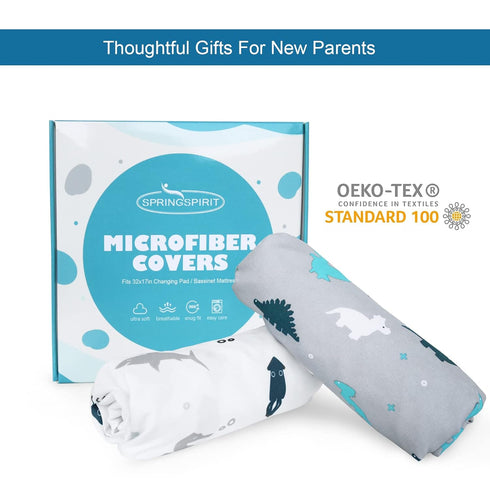 Changing Pad Cover for Boys Girls 2 Pack, Comfy & Breathable Changing Table Cover for 32''x16" Diaper Changing Pads