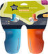 Tommee Tippee Insulated Sportee Bottle, 9oz, Pack of 2 Non-Spill Toddler Water Bottles, Orange and Blue