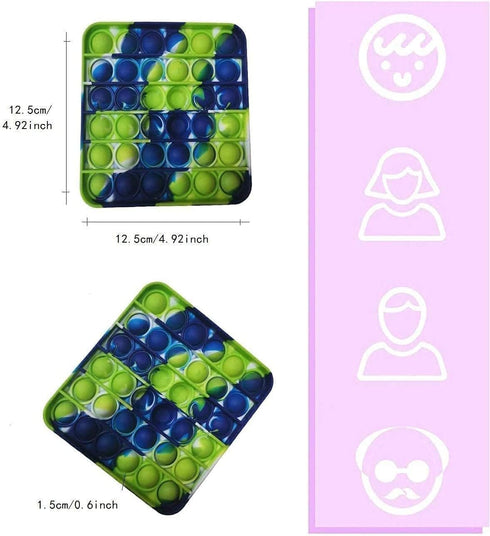 NUENUN 20pcs Random Silicone Tie-dye Push pop Bubble Fidget Toy, Autism Special Needs Stress Reliever, Squeeze Sensory