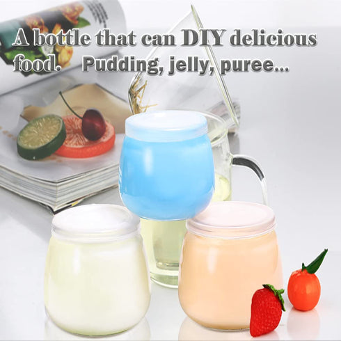 Baby Food Storage Containers, 12 Thickened 4 oz Glass Baby Food Jars with Lids, Small Snack Containers