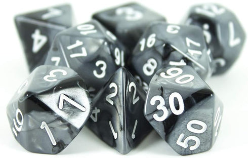 Gray and Black Expanded DND Dice Set with Extra D20 - 'Claws of Darkness'