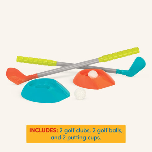 Battat Kids Golf Set, 2 Golf Clubs, 2 Golf Balls, 2 Putting Cups, Indoor & Outdoor Games for Ages 3+