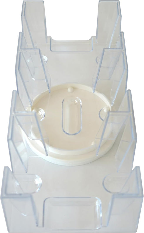 DNB Revolving Playing Card Tray, 9 Deck Plastic Rotating Canasta Card Holder