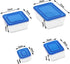 eMagTech 4Pcs Dollhouse Food Storage Box, 1/6 1/12 Scale Bento Box Mini Fresh Box for DIY Making in Blue