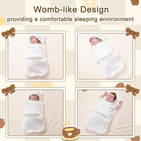 0-3 AiWMGL Baby Winter Fleece Swaddle Blanket Months Boys Girls Warm Adjustable Newborn Swaddling Wrap Soft Plush