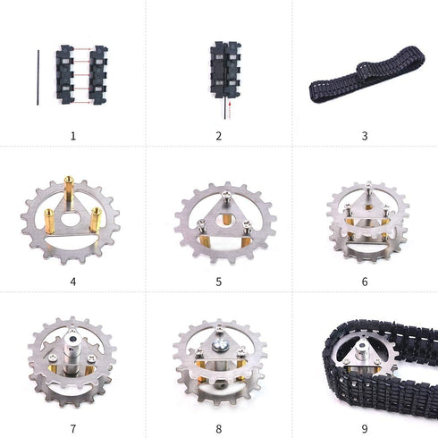 2PCS Robot Car Crawler Tank Treads Tracks, 95cm with Gear for DIY Project (Idler Wheels Not Included)