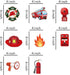 Fire Truck Hanging Swirl Decorations, 30 Ct, Firefighter & Fireman Themed Birthday Party Supplies