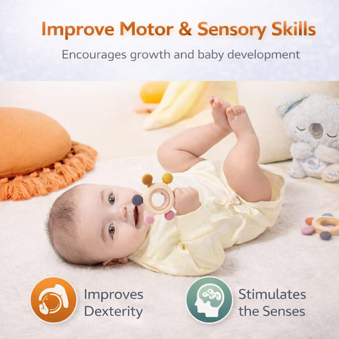 GANDIKIDS BABY PRODUCTS Set 3 Set 4 Baby Silicone Teething Ring Teether Gift for Boys and Girls Over Months Soothes