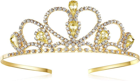 Lovelyshop Colorful Gems Silver Rhinestone Tiara for Kids, Birthday Princess Crown