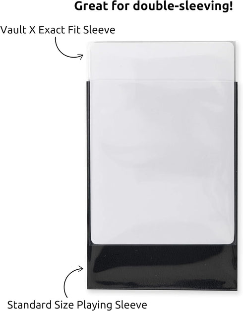 (500 Pack) Vault X Exact Fit Trading Card Sleeves, Soft, High Clarity, Perfect Fit Inner Sleeves, Collectible Card