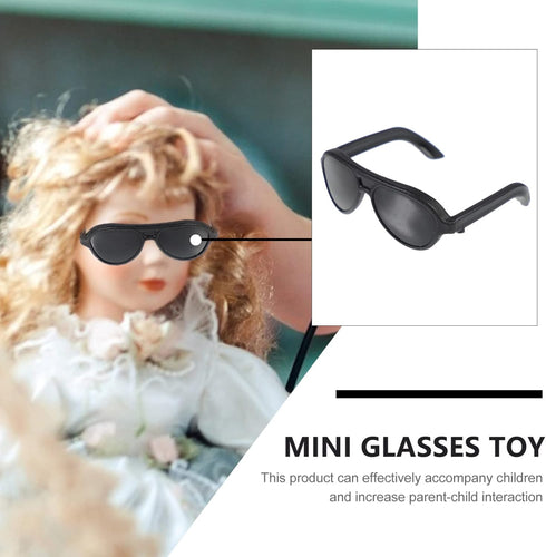 Toddmomy Mini Doll Glasses, 80Pcs Black Mini Sunglasses for Dolls