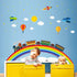 Rainbow Train Wall Stickers DIY Rocket Airplane Wall Decals Art Decor for Kids Nursery Bedroom