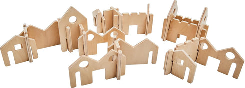 Little Happy Architect - Set of 22 Wooden Blocks for Toddlers, Ages 18m+, Create Village Layouts