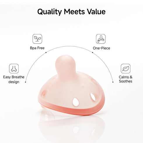 0-6 0-3 5pcs Garkoko Baby Pacifiers Month, Breast Like Shape Soft Silicone Newborn Pacifiers Months with Large Air