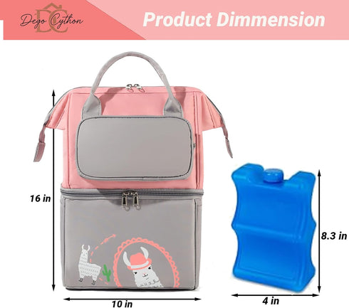 Generic Pack Backpack, 6+ 9 Breastmilk Cooler Bag with Ice Waterproof Double-Layer Insulated Breast Pump Fits Baby