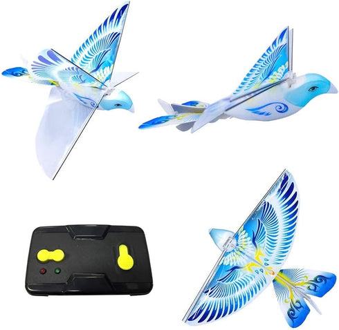 MUKIKIM eBird Blue Pigeon - Flying RC Bird Toy for Kids. Indoor/Outdoor Remote Control Bionic Flapping Wings Bird