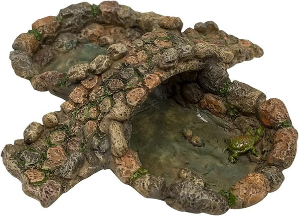 TG,LLC Treasure Gurus Miniature Fairy Garden Stone Pond and Bridge Ornament Dollhouse Decor