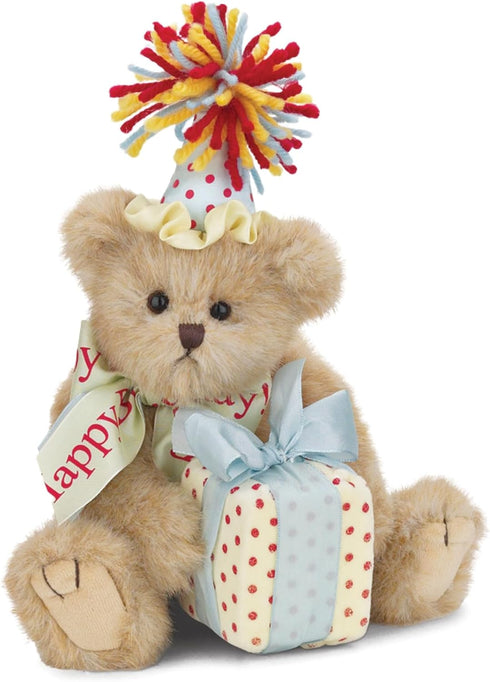 Bearington Happy Birthday Teddy Bear, Plush Stuffed Animal, 10"