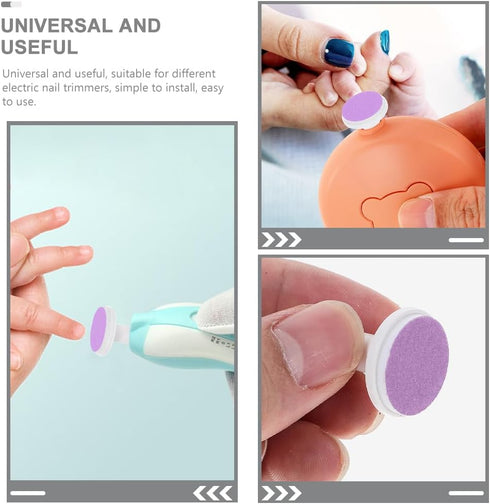 Trimmer Housoutil Pcs Baby Electric Nail File Pads Replacement Grinding Heads for Electric Nail Safe for Newborn Infant