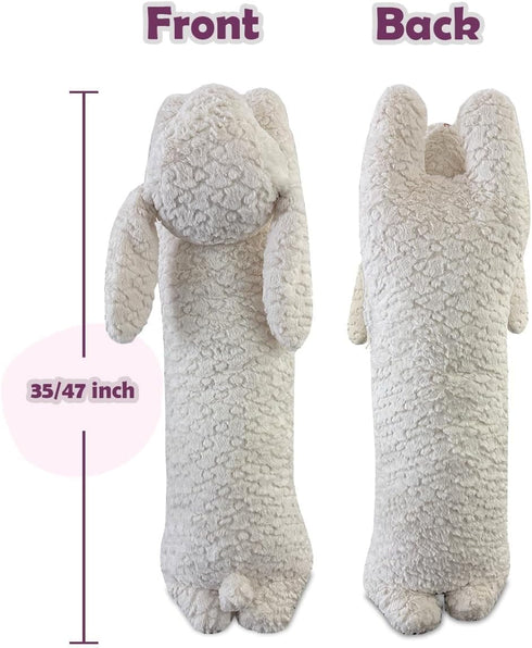 Hofun4U (White,35 inch) Rabbit Plush Pillow, Rabbit Stuffed Animal, Rabbit Plush Long Body Pillow for Kids Adults