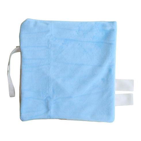 Tan Checked Mini Blanket with Blue Pacifier Holder