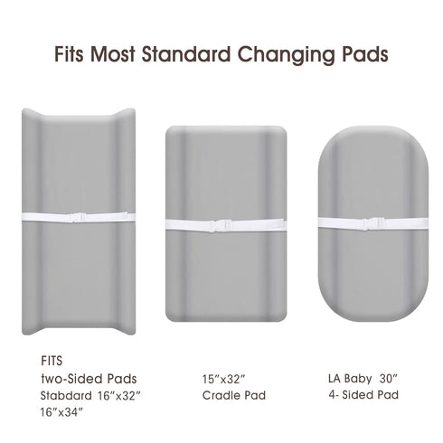 PHF Baby Changing Pad Covers, 2 Pack Ultra Soft Microfiber Sheets for Boys Girls, Grey & Grey