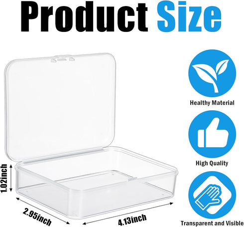 12 PCS Playing Card Case Clear Card Deck Box Acrylic Playing Game Card Storage Holder Blank Business Card Organizer for Game Card Beads, Craft items, Coins, Jewelry Small Accessories (12)