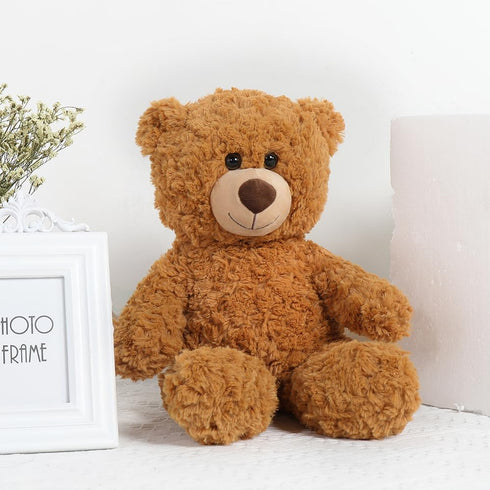 Tezituor Small Teddy Bear Stuffed Animal - 18inch Cute Plush Toy for Kids (Brown)