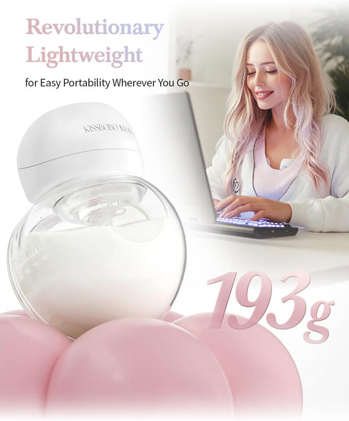 KISSBOBO MOM 3 9 2PCS) Smart Double Sides Wearable Breast Pump, Electric Bilateral Breast Pump, Modes Levels