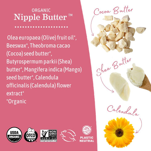 Earth Mama Nipple Butter & Diaper Balm | Nipple Cream & Organic Skincare for Baby | Breastfeeding & Postpartum